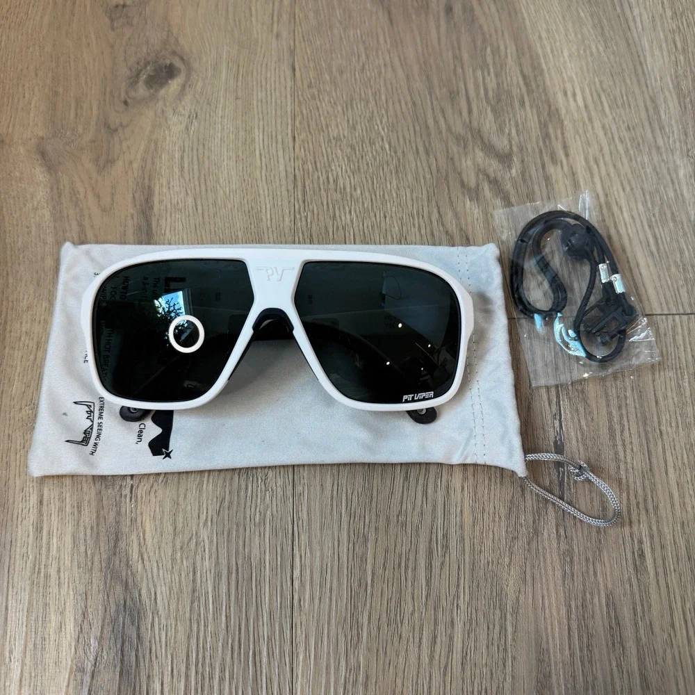 Pit Viper The Miami Nights Flight Optics Polarized Sunglasses White Frame NEW